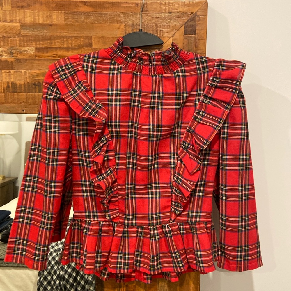 Tartan plaid top for holidays